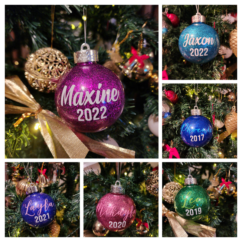 Personalised Glitter Bauble | Christmas