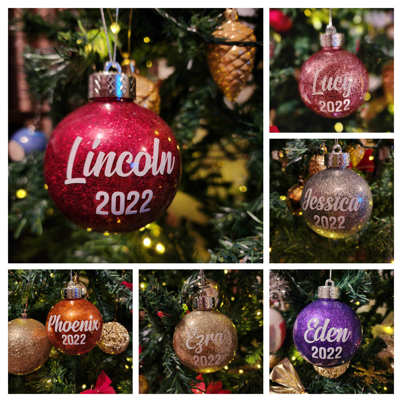 Personalised Glitter Bauble | Christmas